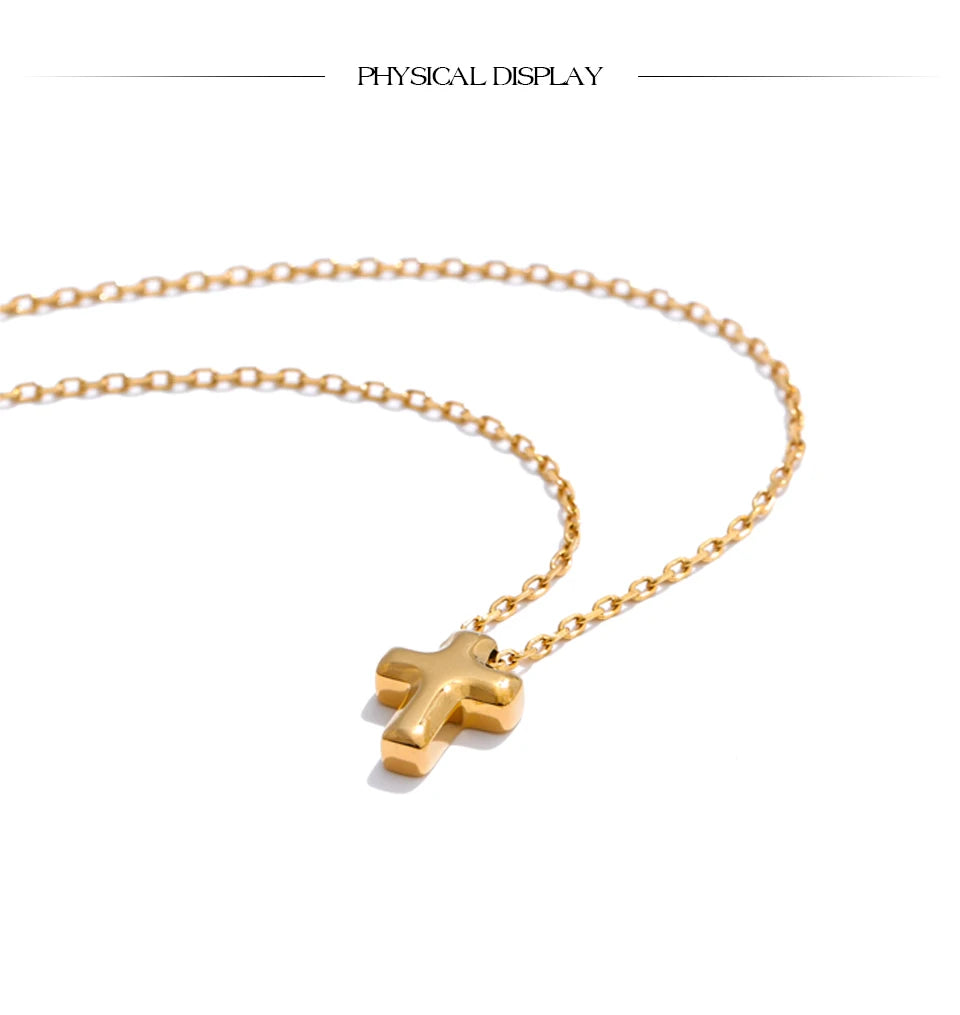 Minimal Cross Necklace