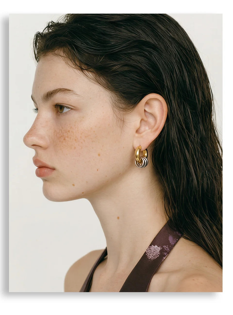 Mixed Metal Hoop Earrings