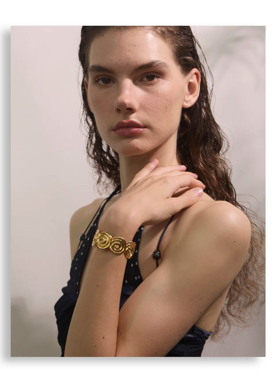Spiral Gold Cuff Bracelet