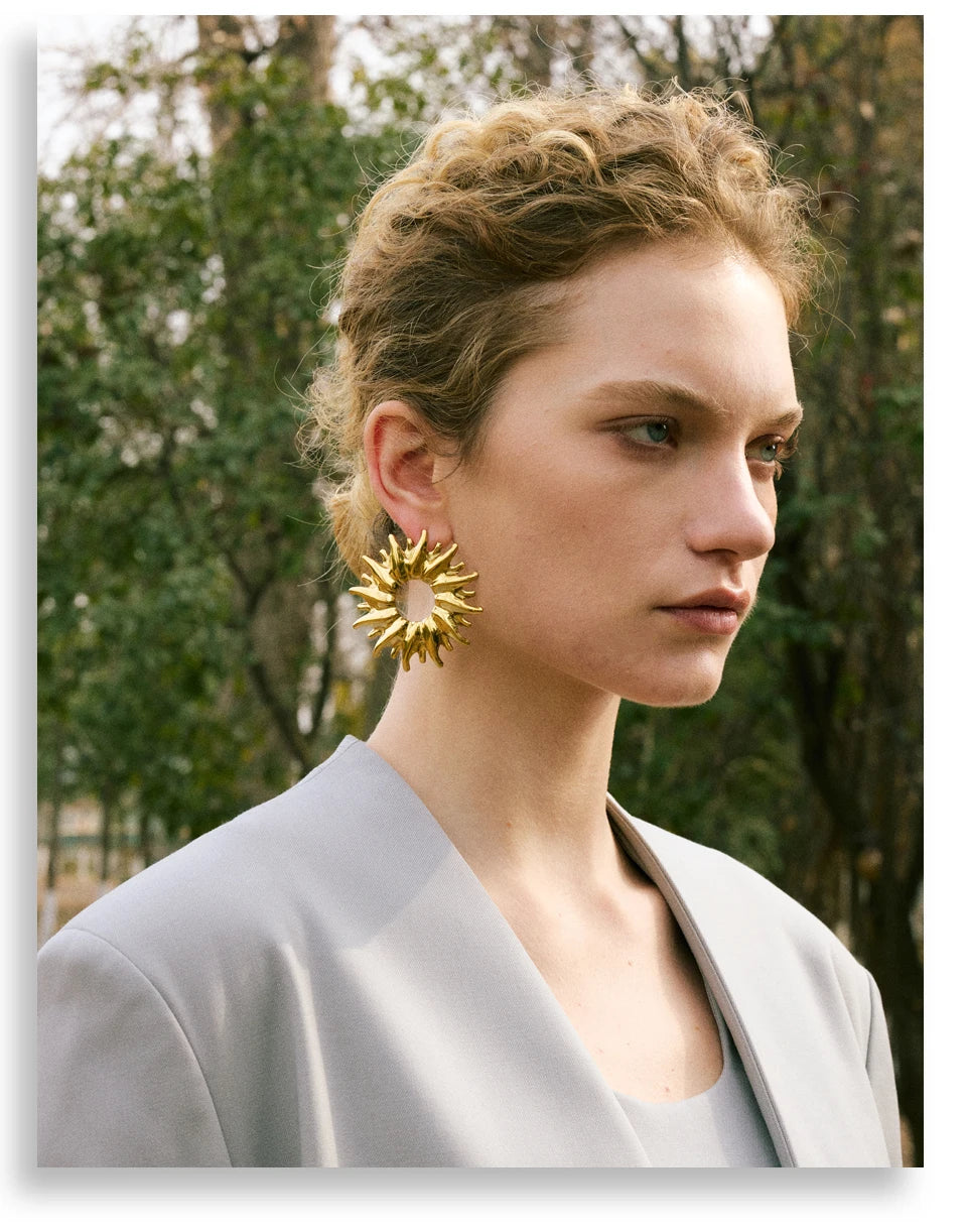 Golden Sunburst Earrings