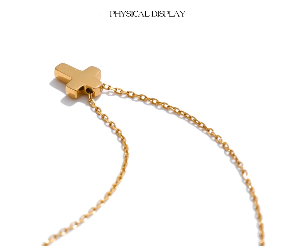 Minimal Cross Necklace