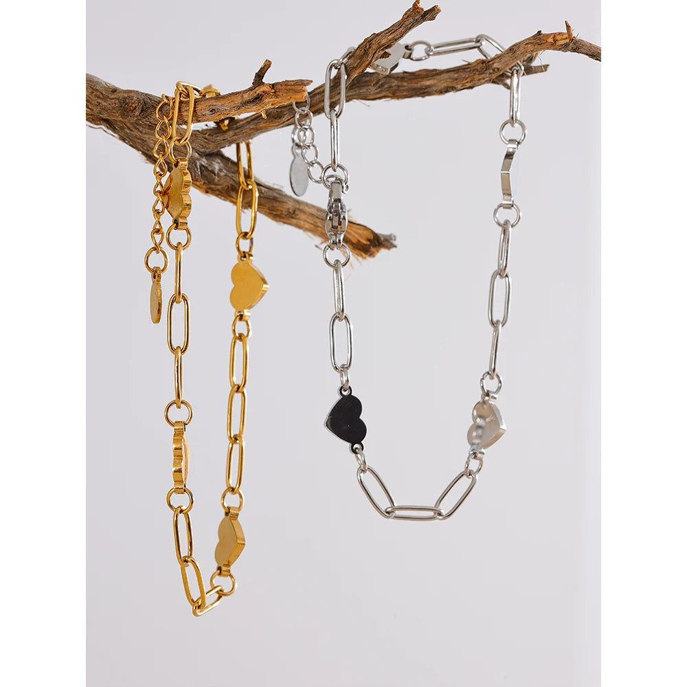 Heart Link Charm Bracelet