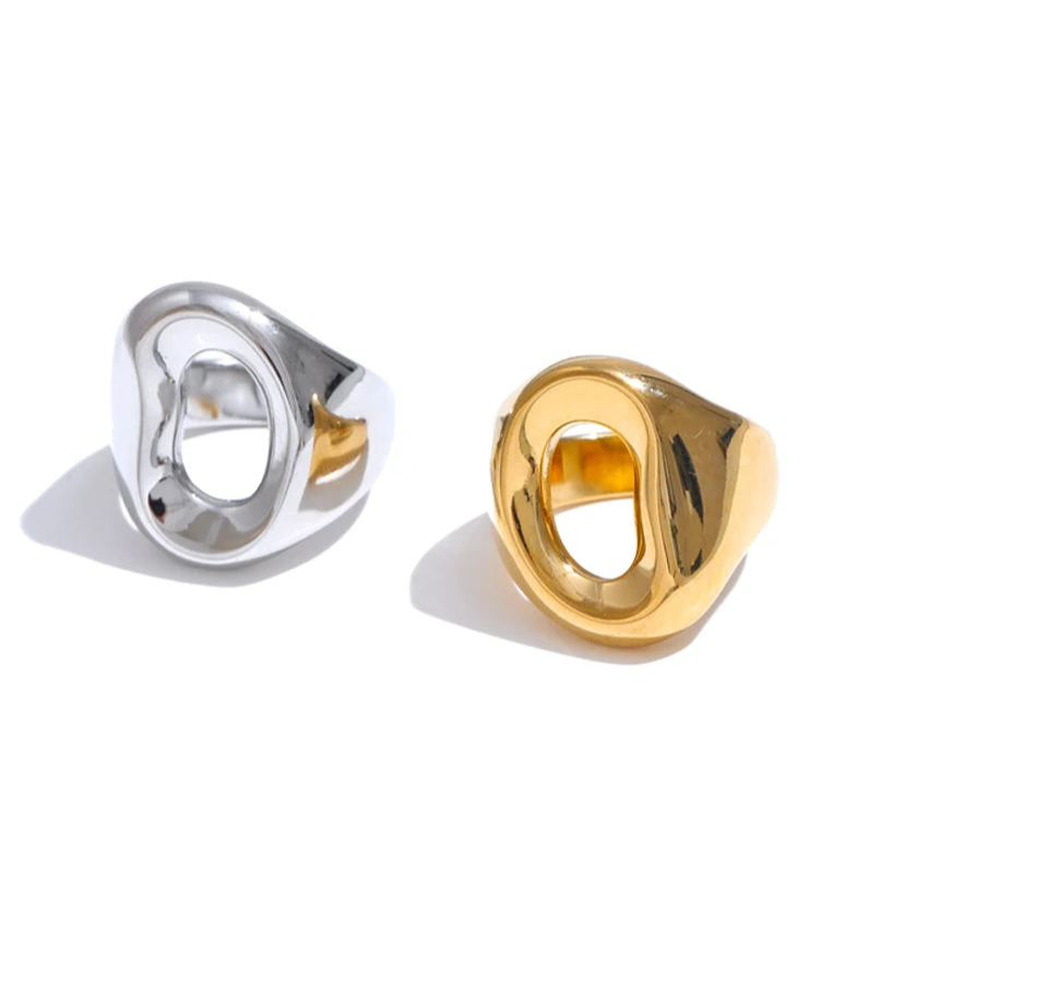 Golden Luxe Geometric Party Ring