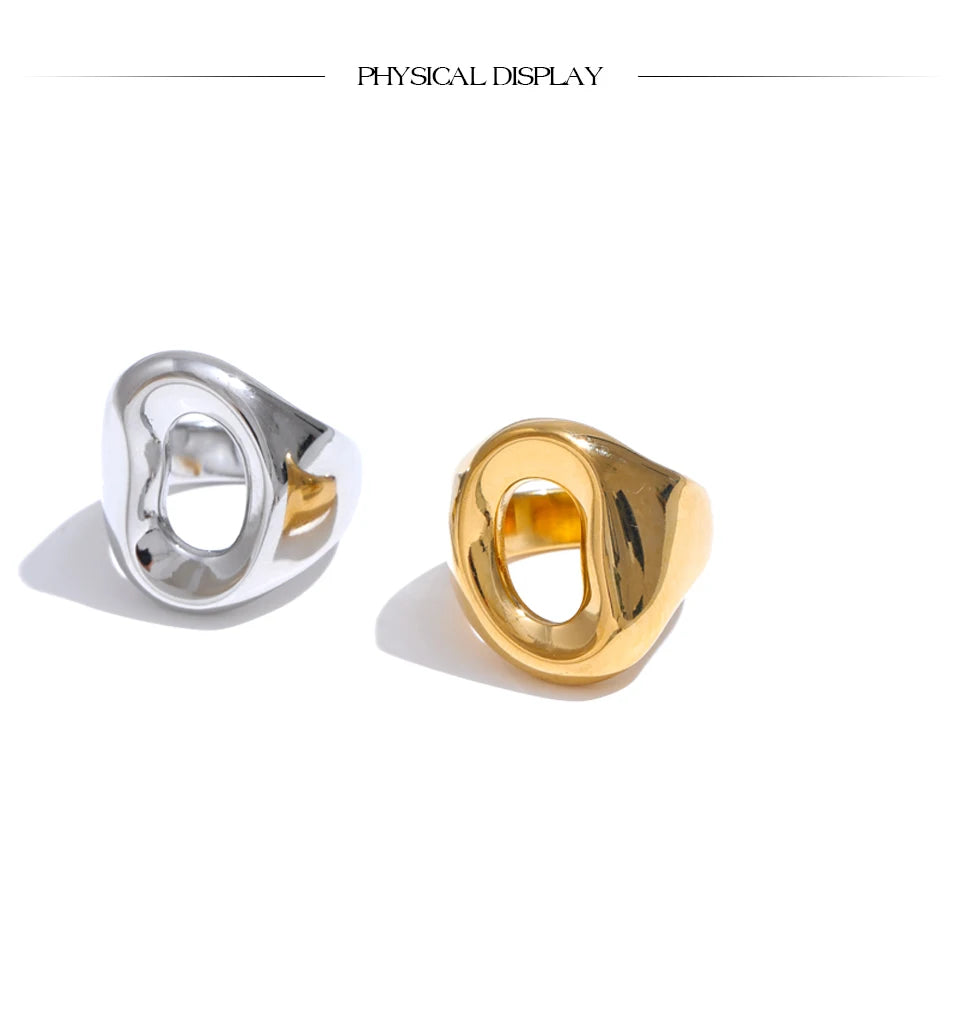 Golden Luxe Geometric Party Ring