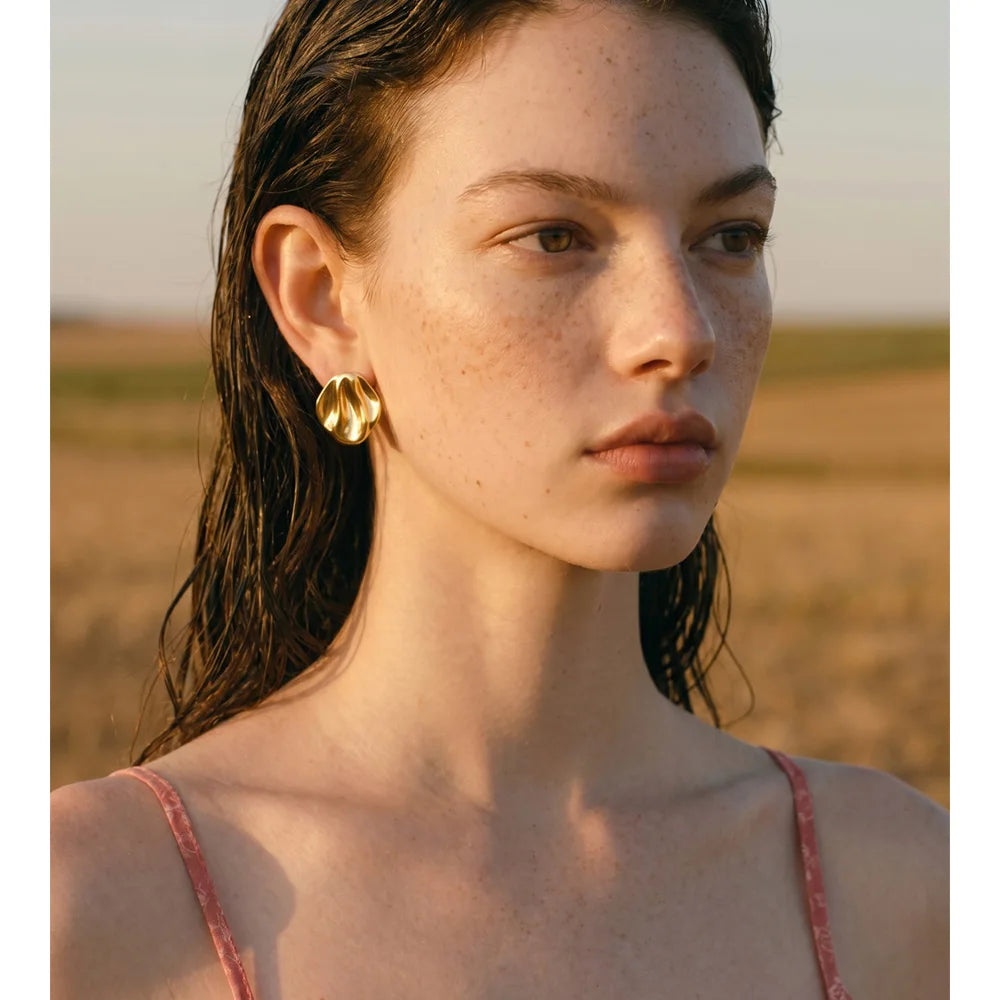 Sculpted Gold Earrings