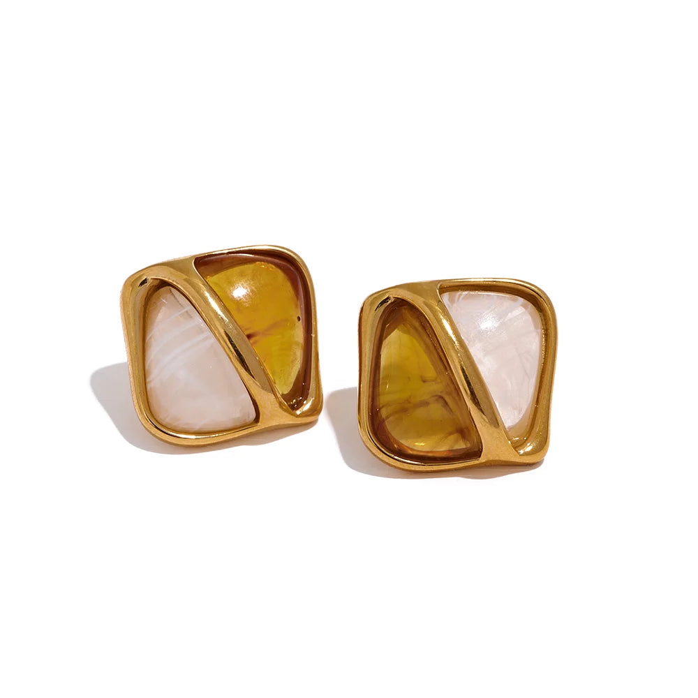Sculptural Square Studs