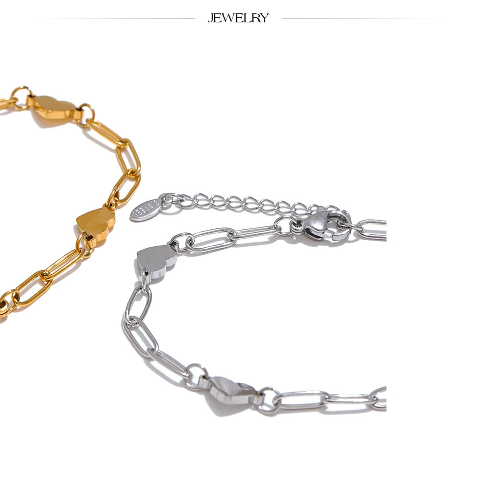 Heart Link Charm Bracelet