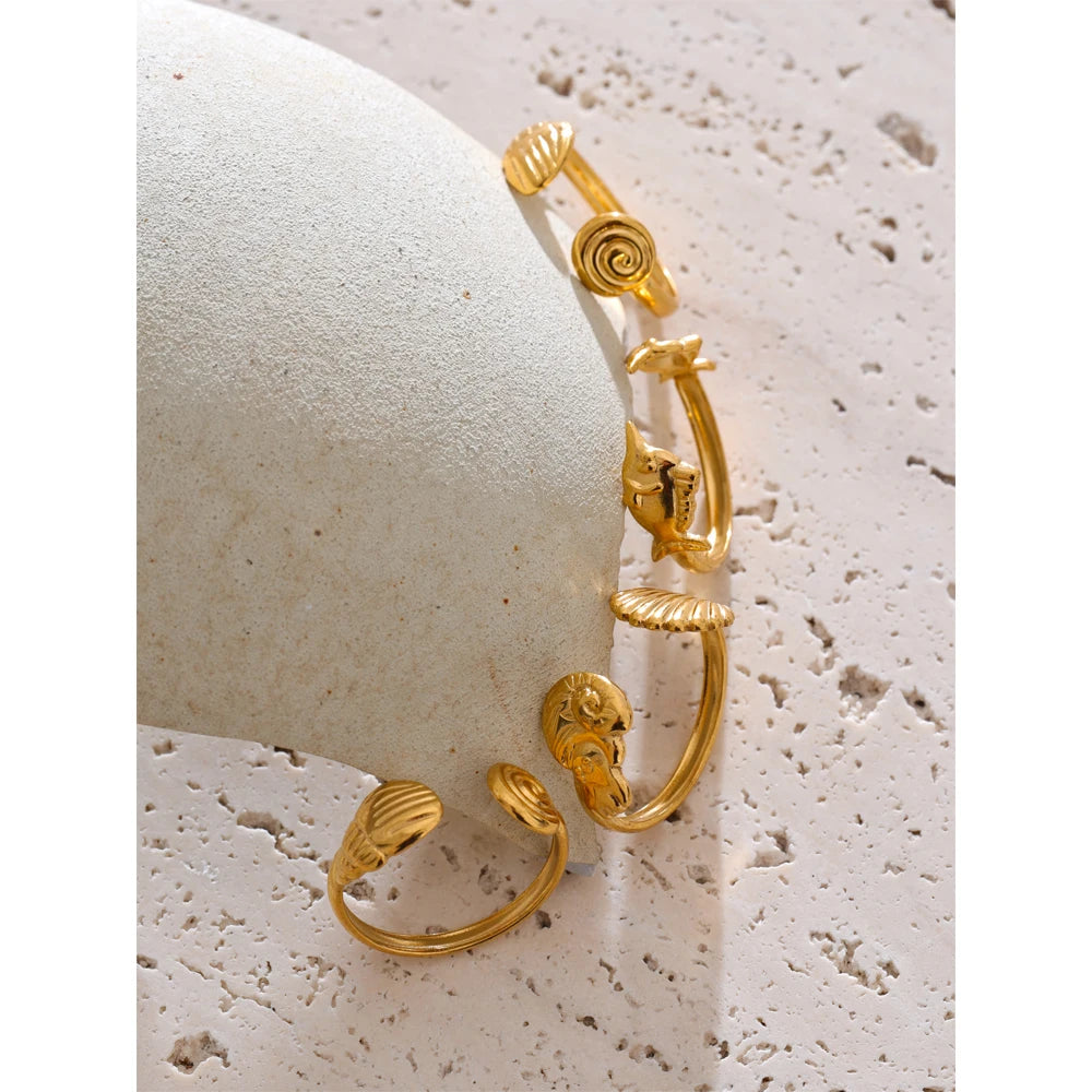 Adjustable Shell Open Ring