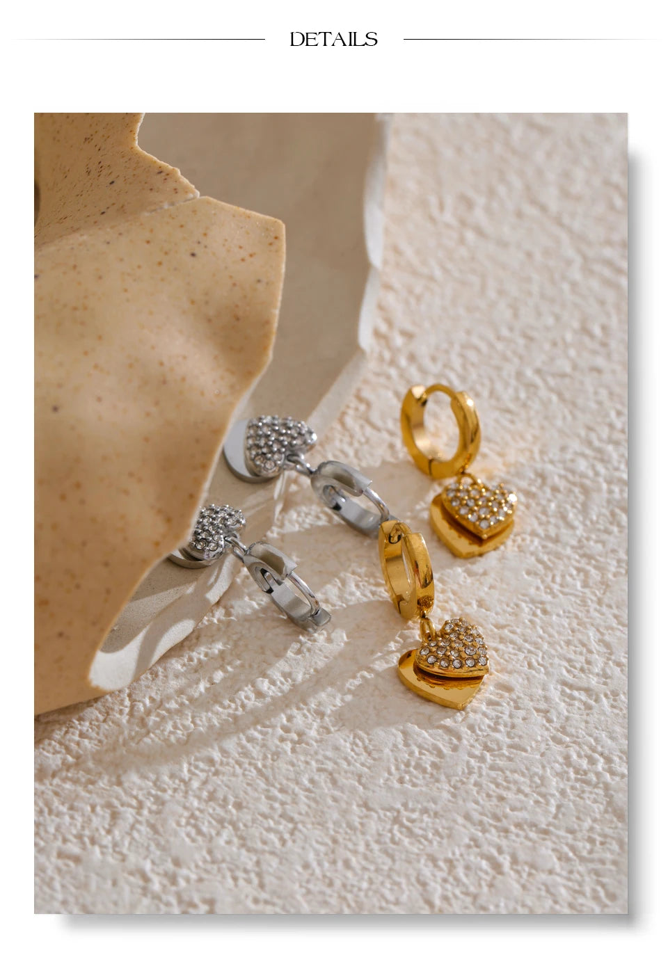 Golden Heart Drop Earrings