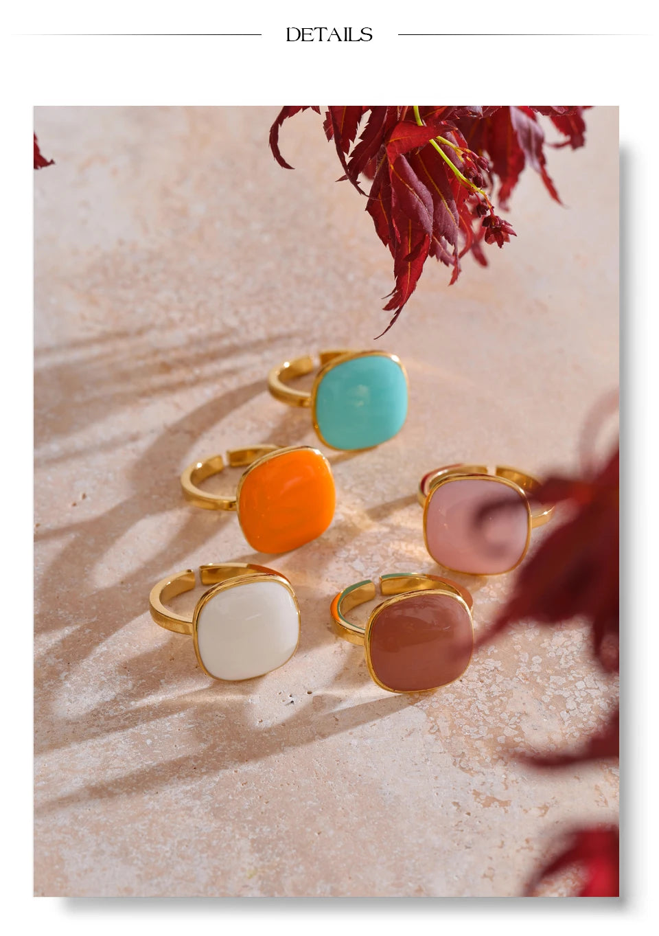 Pastel Stone Ring Set