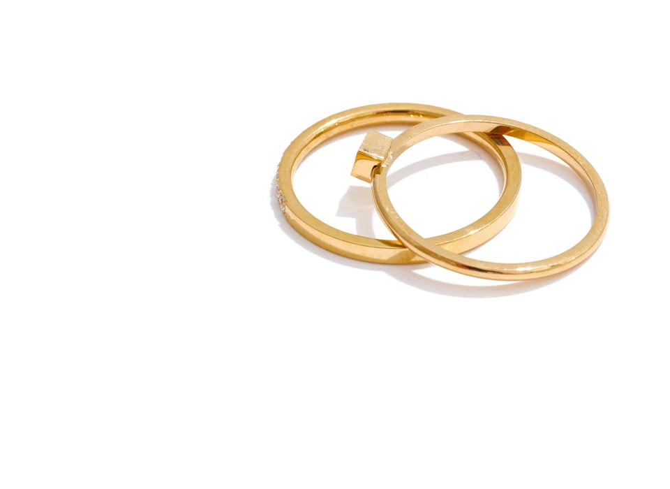 Pavé Double-Band Ring