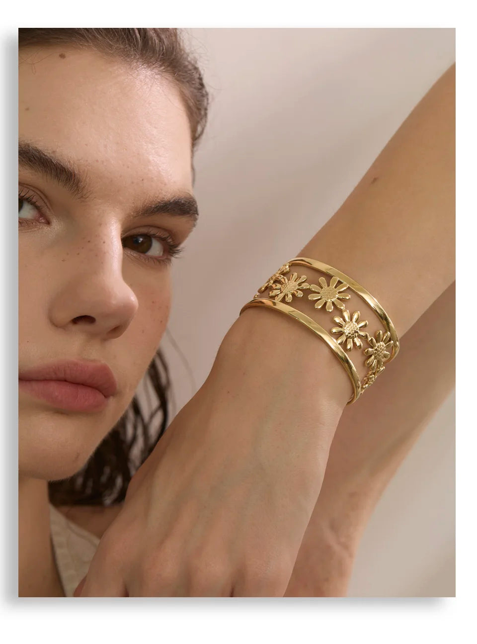 Golden Bloom Cuff Bracelet