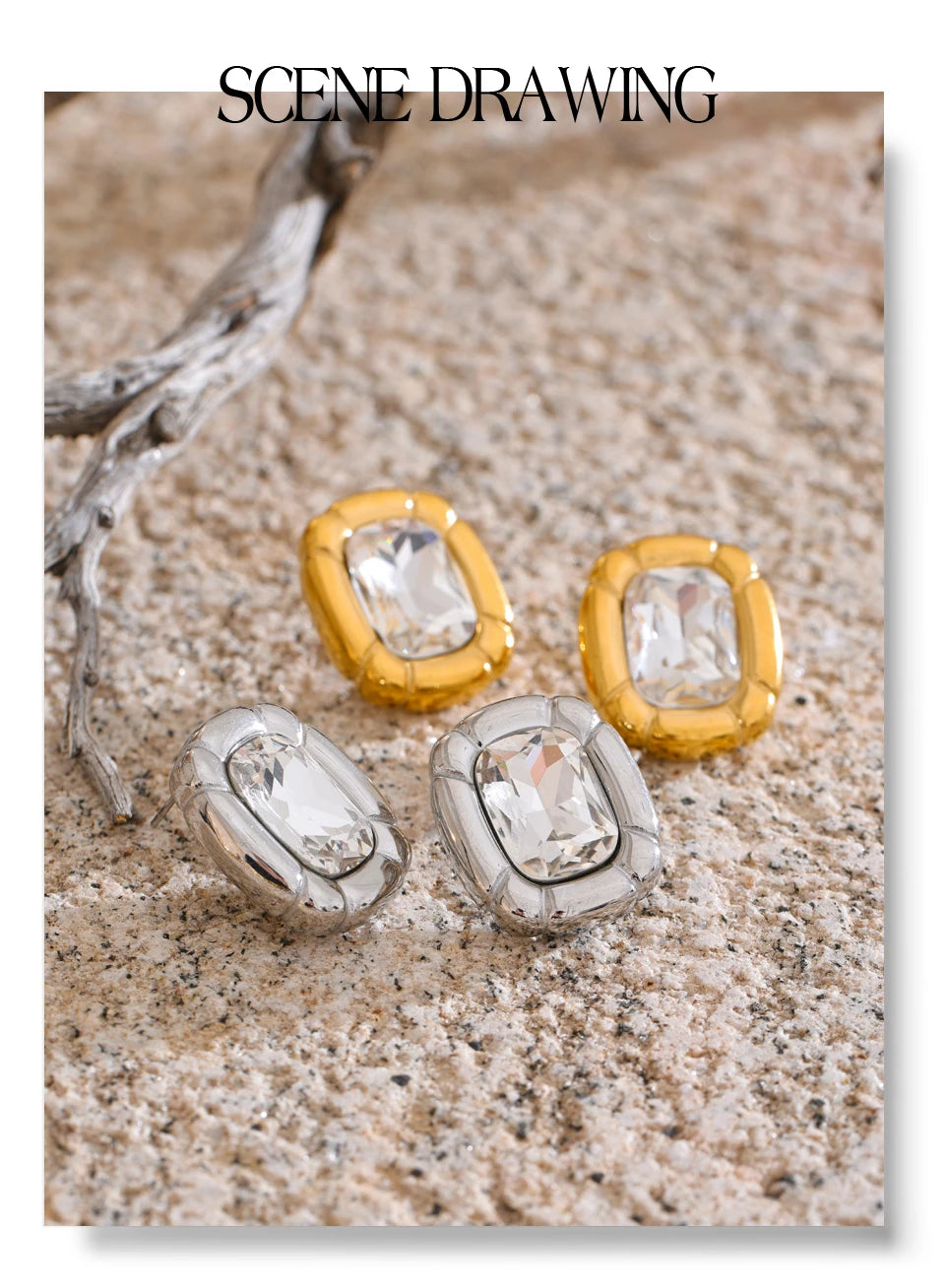 Framed Crystal Necklace &amp; Stud Set