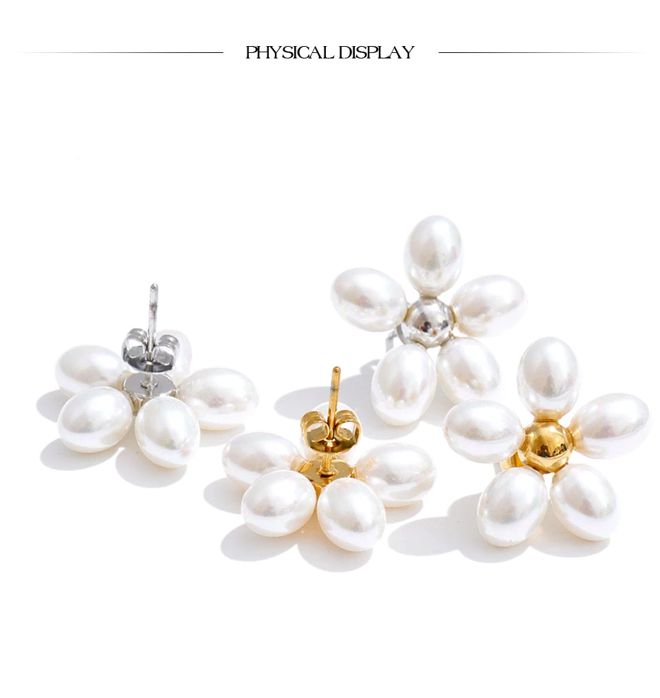 Pearls Flower Earrings
