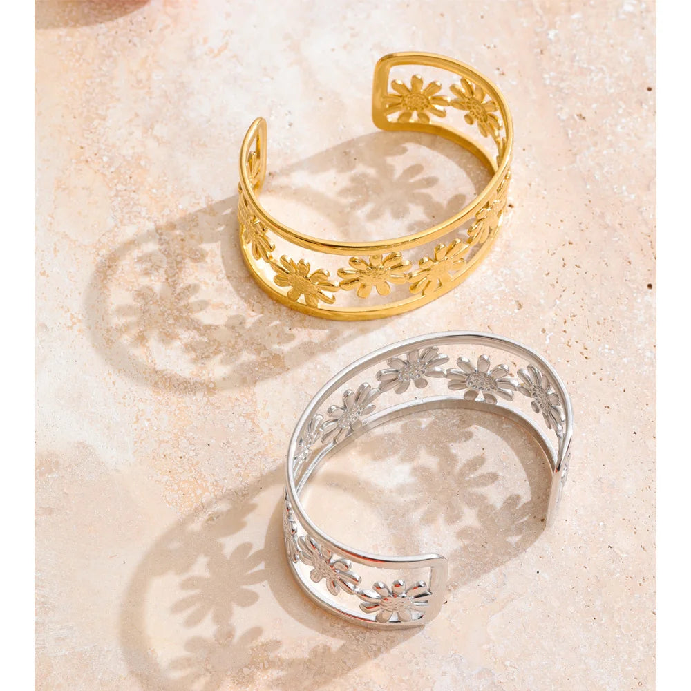Golden Bloom Cuff Bracelet