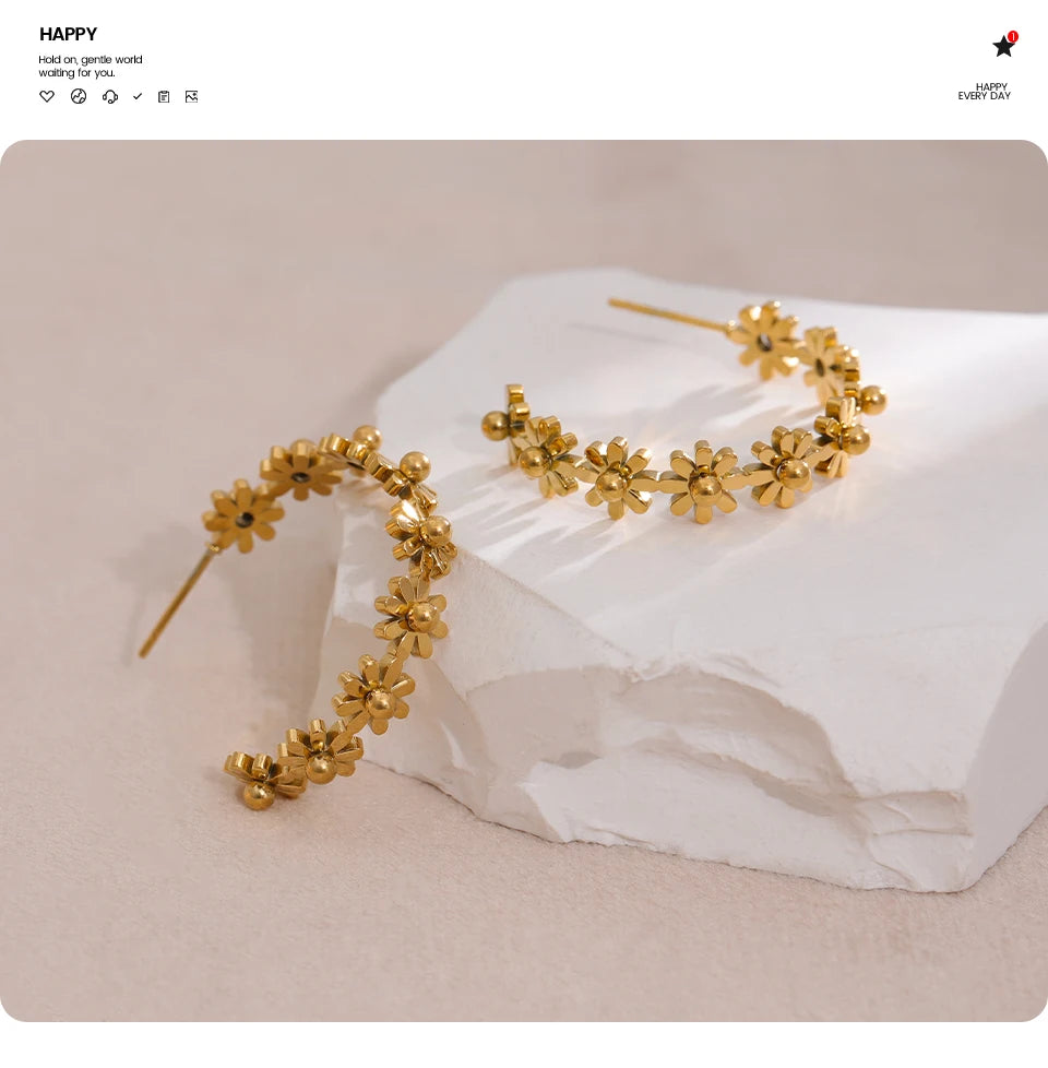 Floral Hoop Earrings