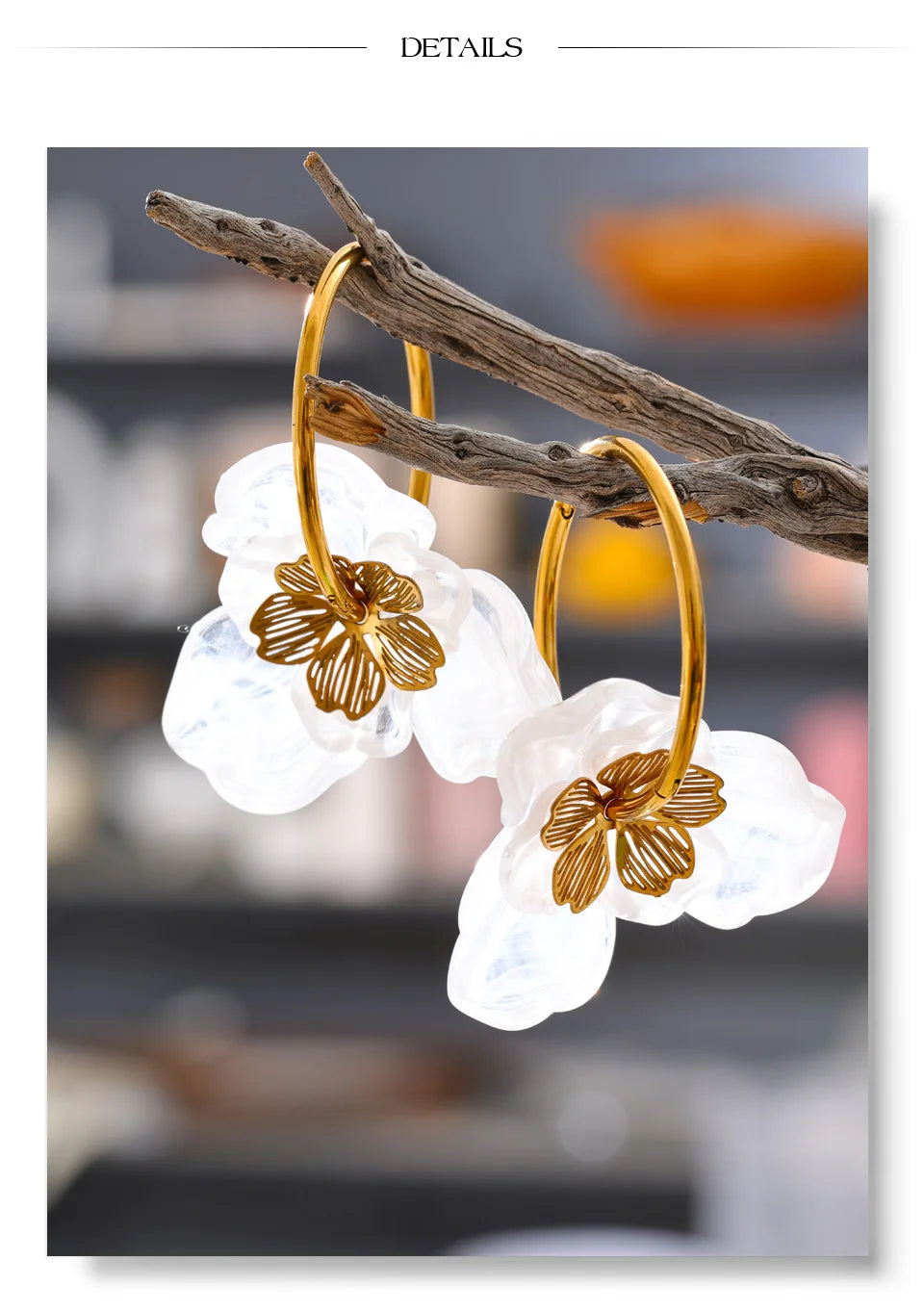 Amber Bloom Hoops