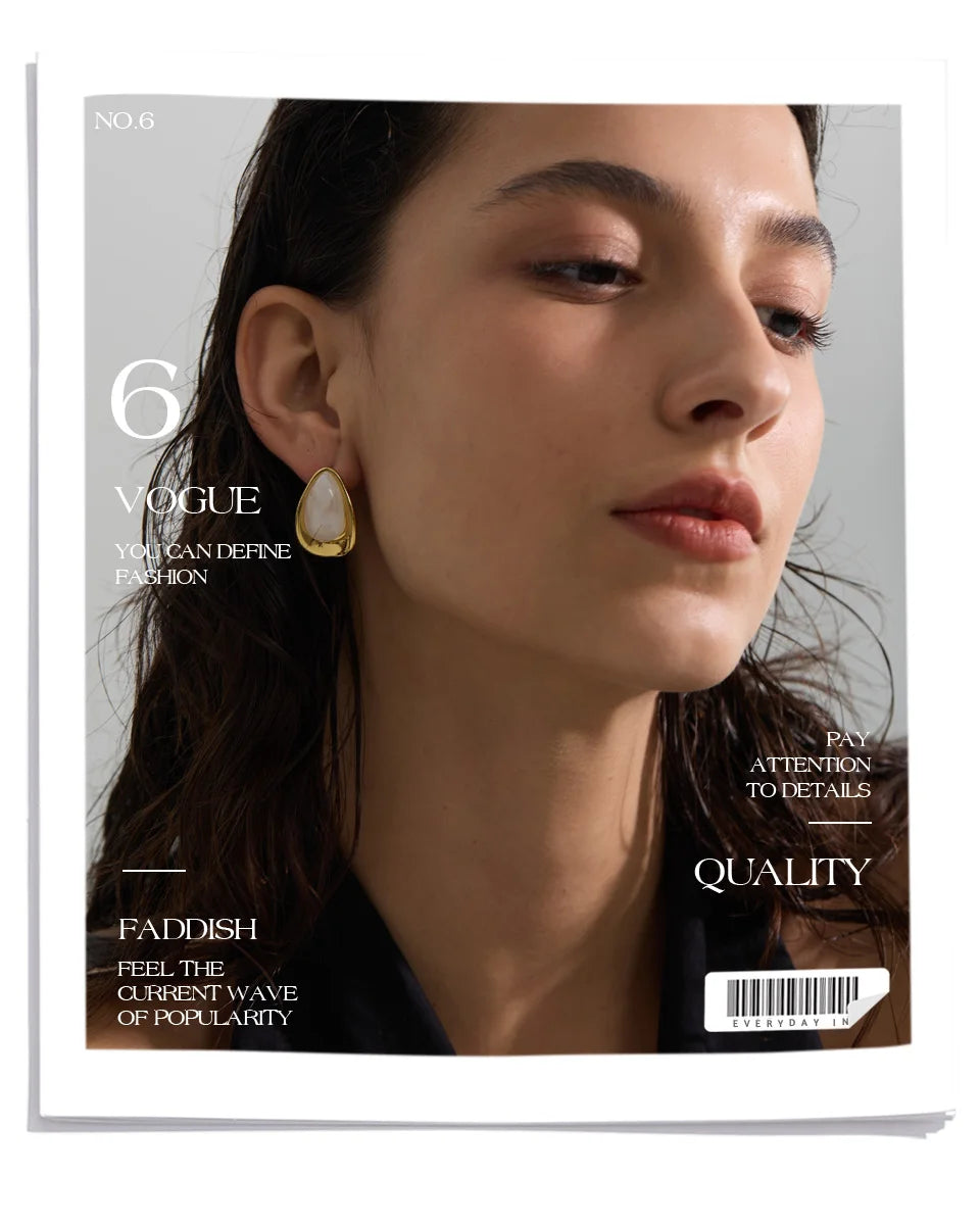 Golden Oval Glow Earrings