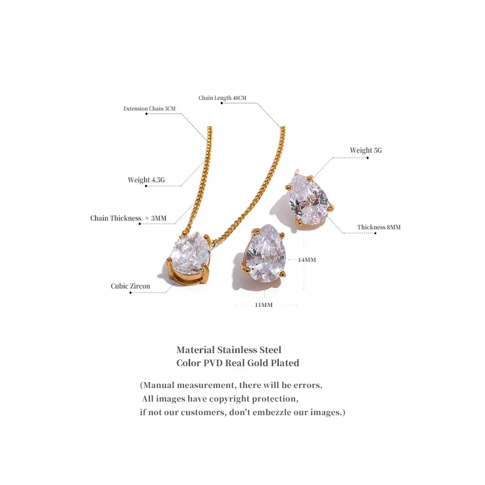 Pear Crystal Necklace