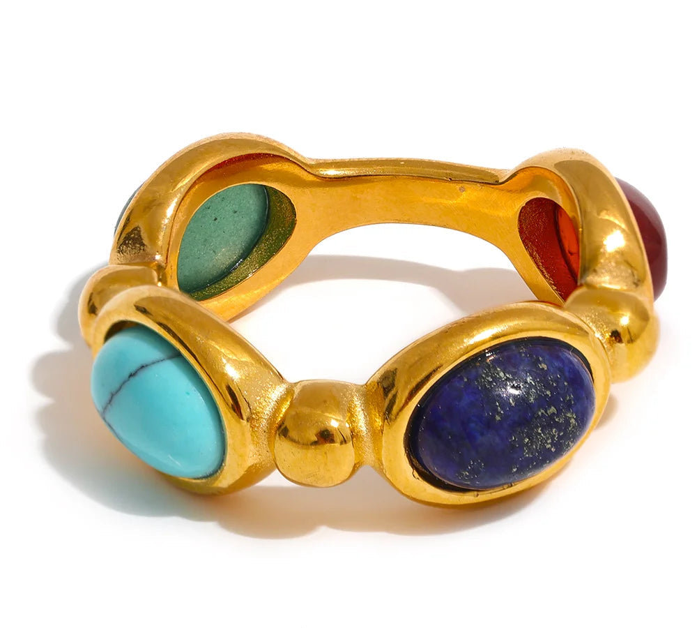 Elegant Geometric Stone Ring