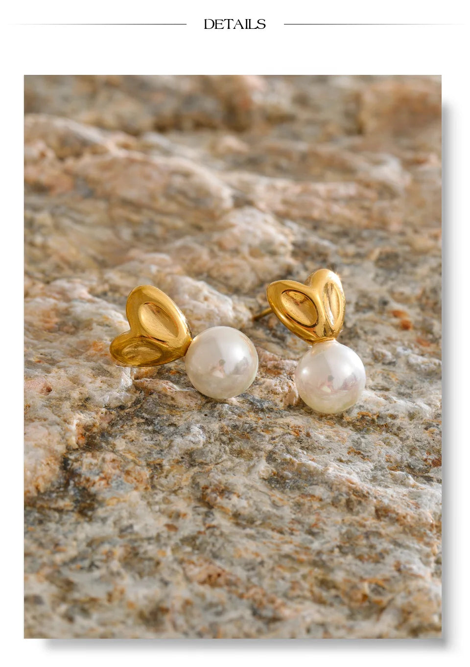 Pearl Heart Studs