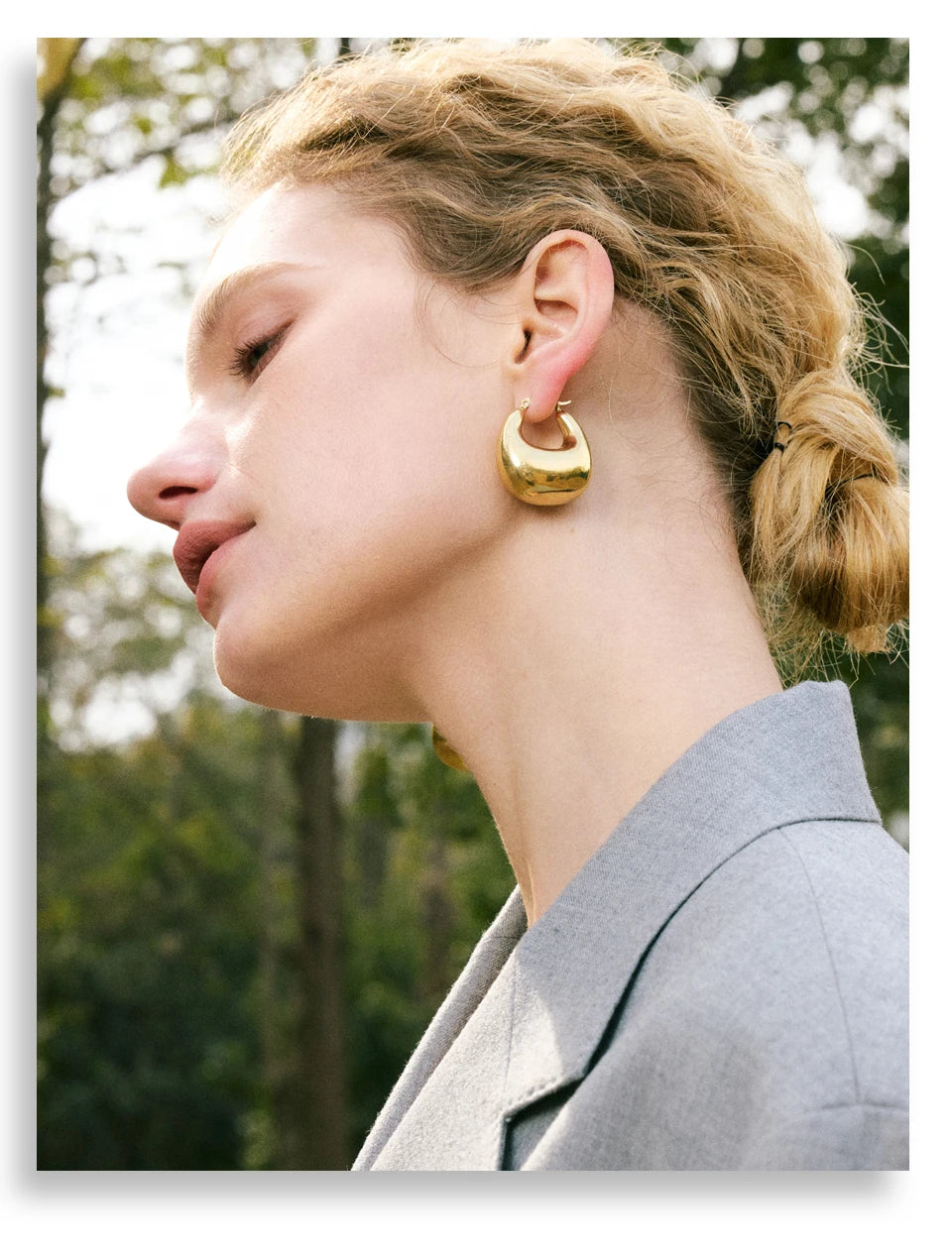 Sculptural Teardrop Hoops