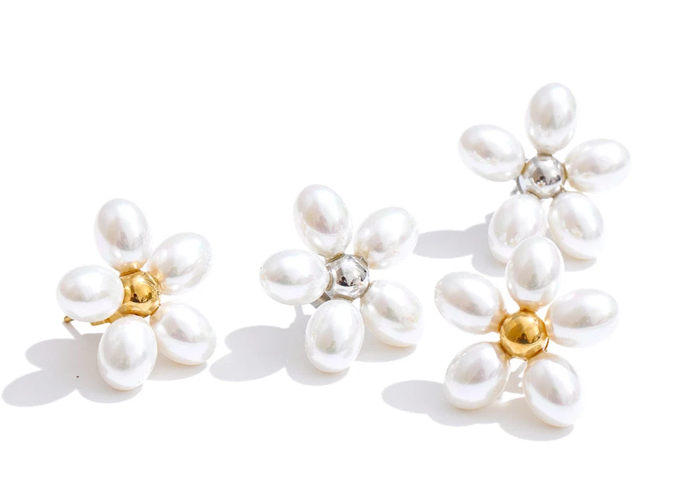 Pearls Flower Earrings