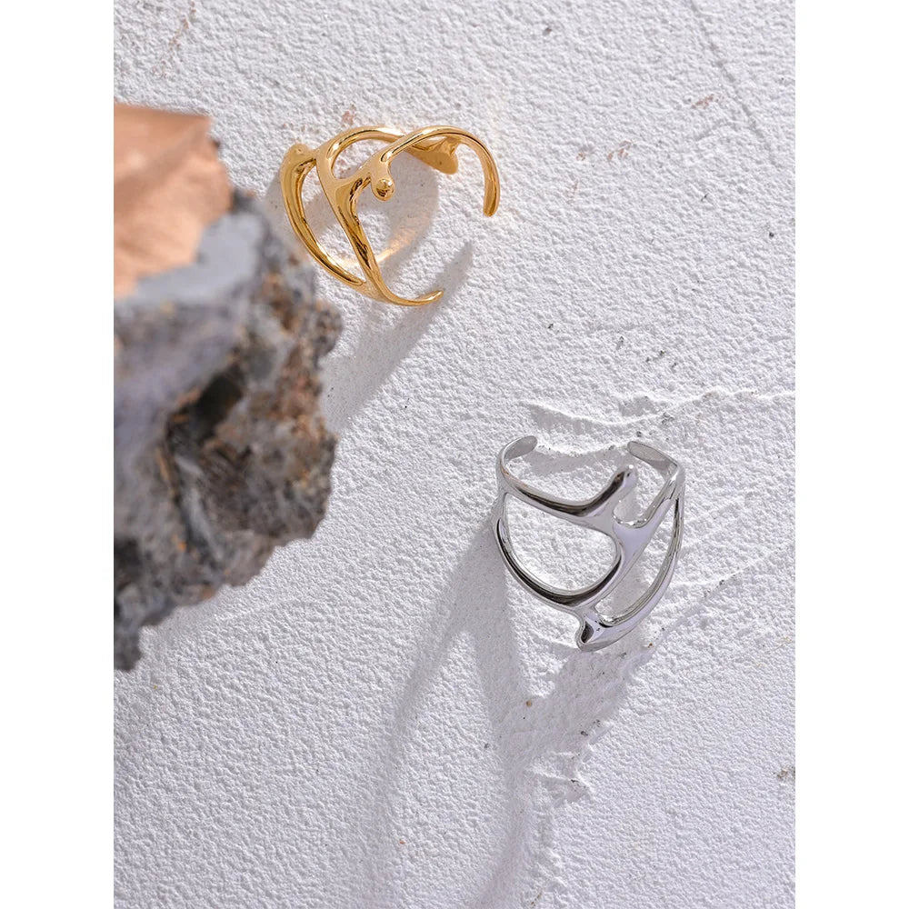 Modern Art Open Cuff Ring