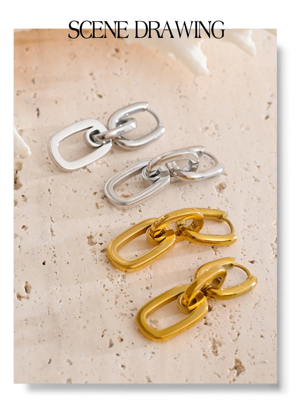 Modern Link Earrings