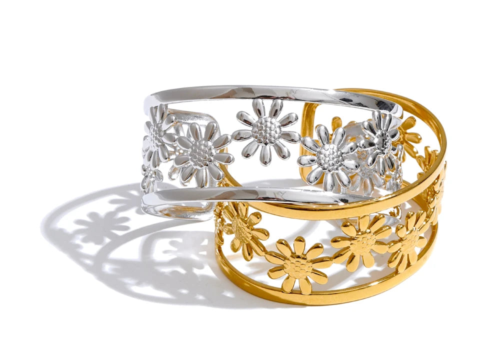 Golden Bloom Cuff Bracelet