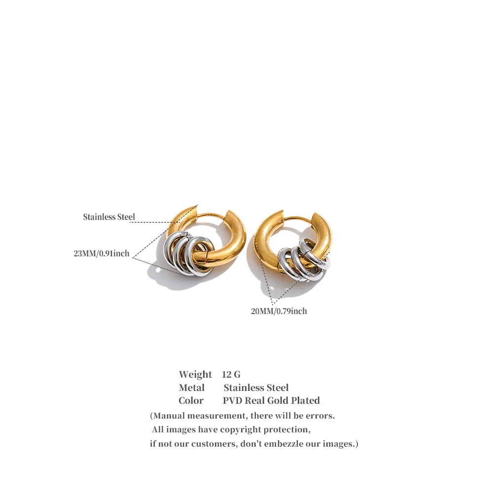 Mixed Metal Hoop Earrings