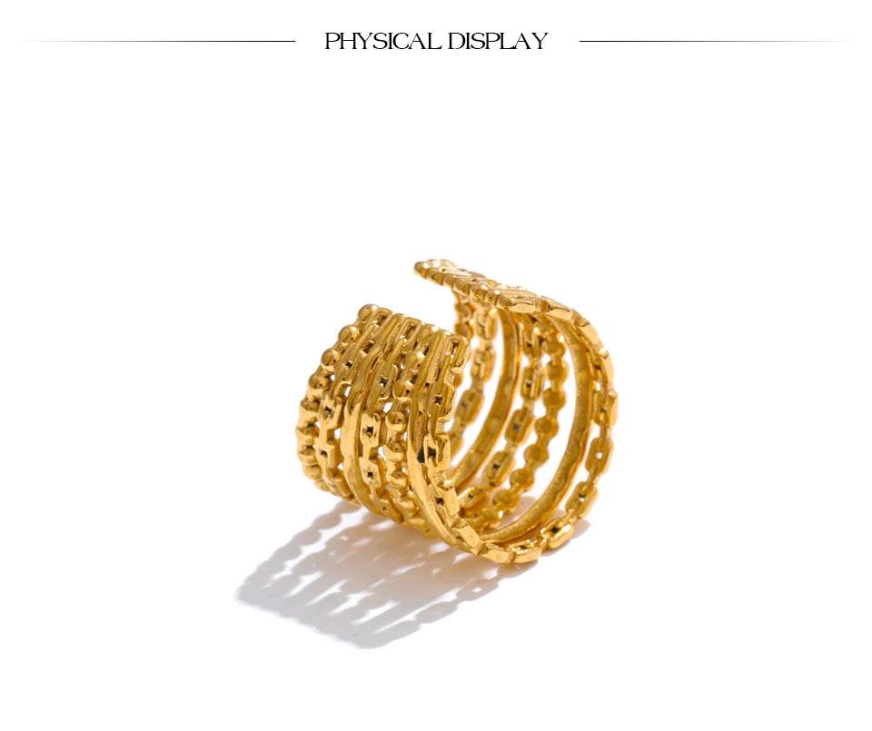 Wide Beaded Cuff Ring