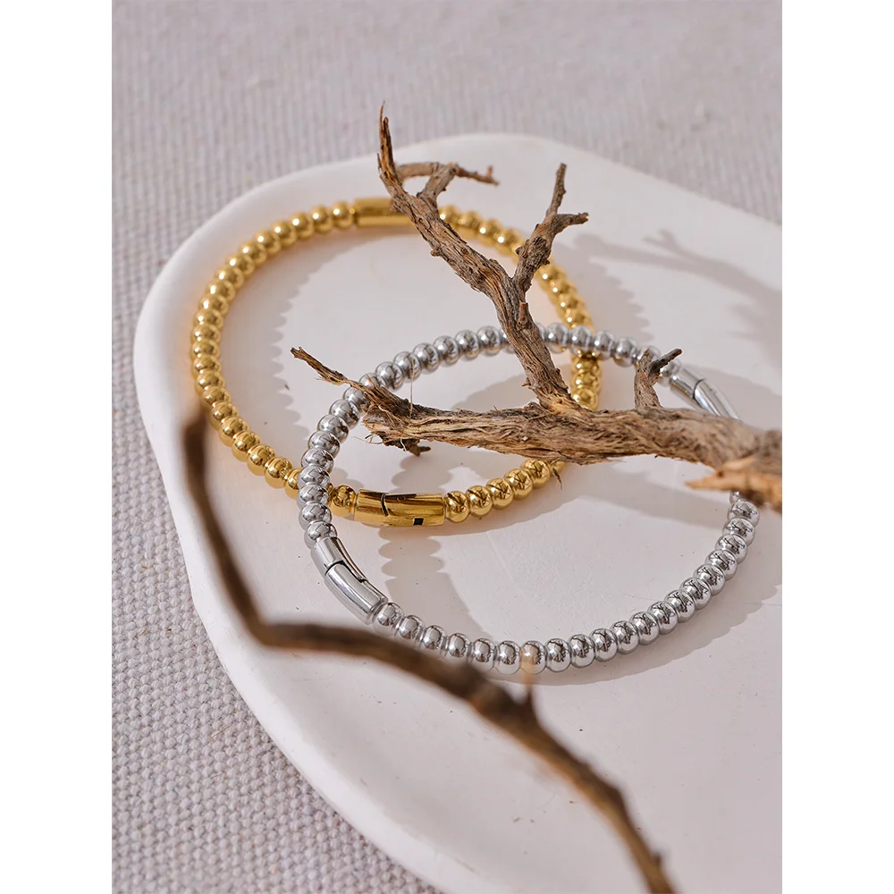 Golden Beaded Chain Bracelet