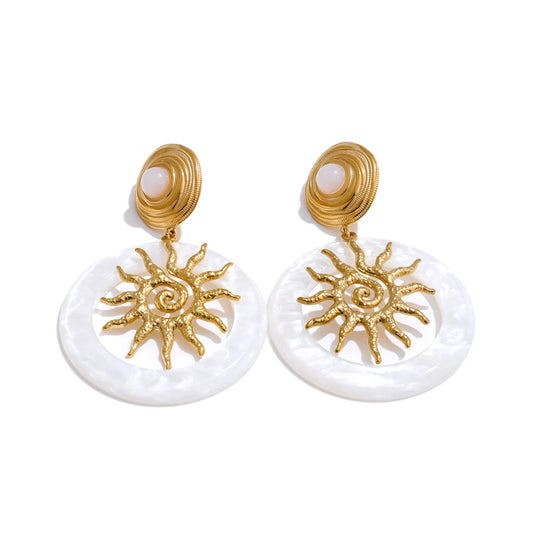 Sun & Pearl Earrings
