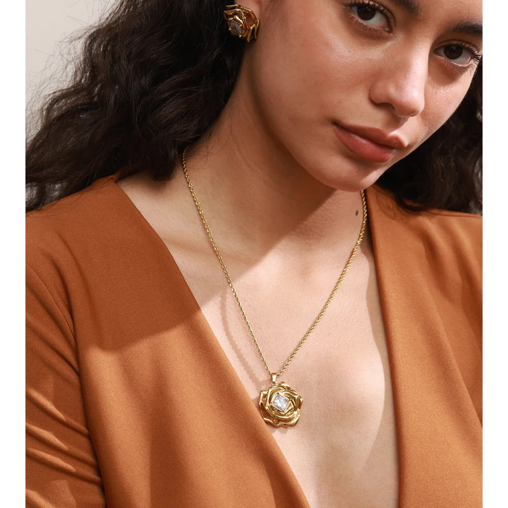 Rose Crystal Jewelry Set