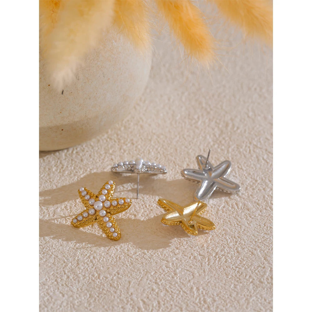 Pearl Star Earrings