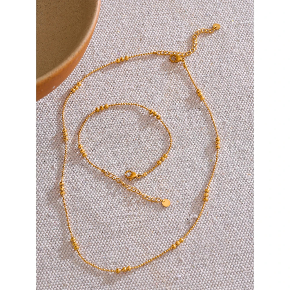 Delicate Gold Chain & Bracelet Set