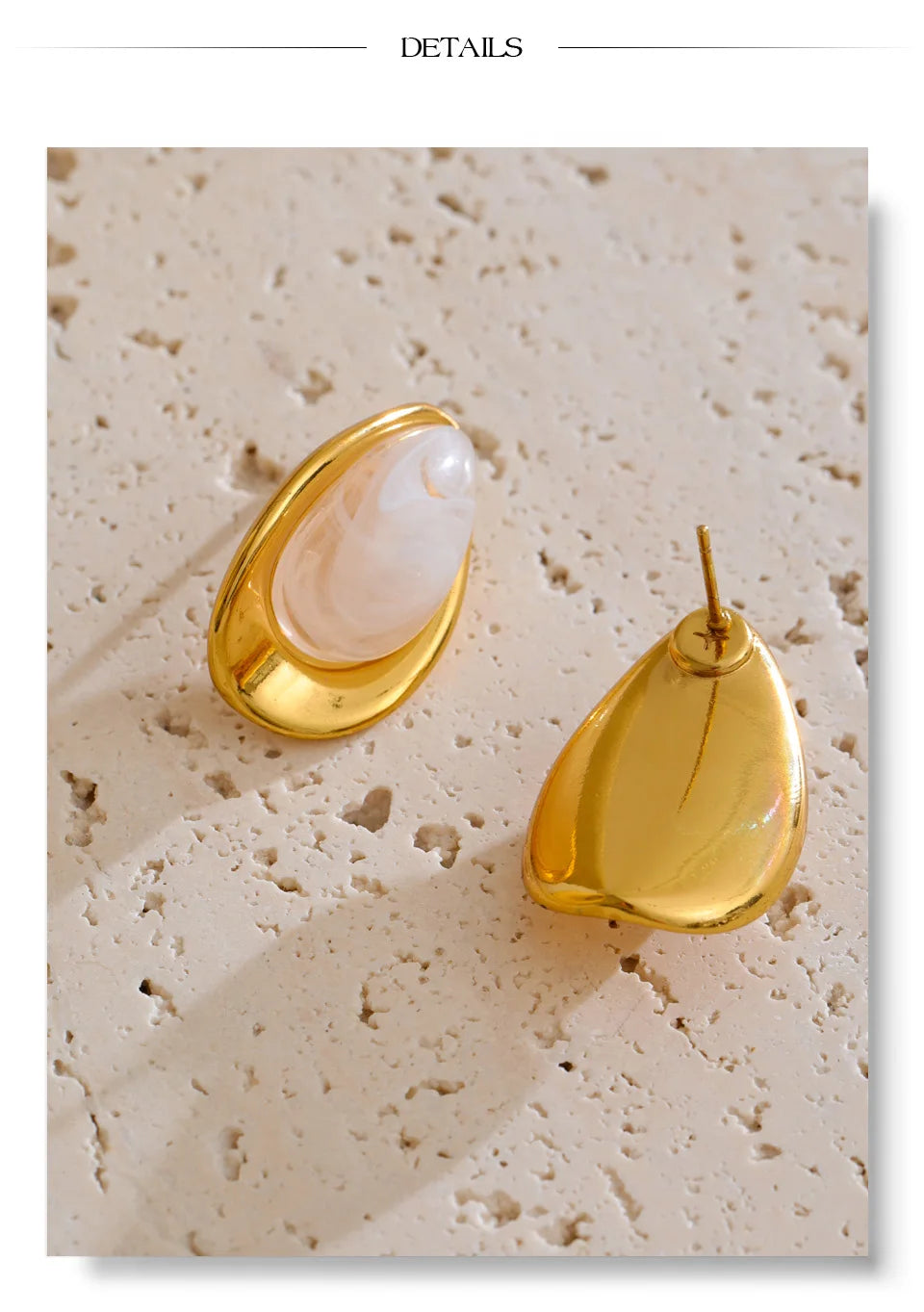 Golden Oval Glow Earrings