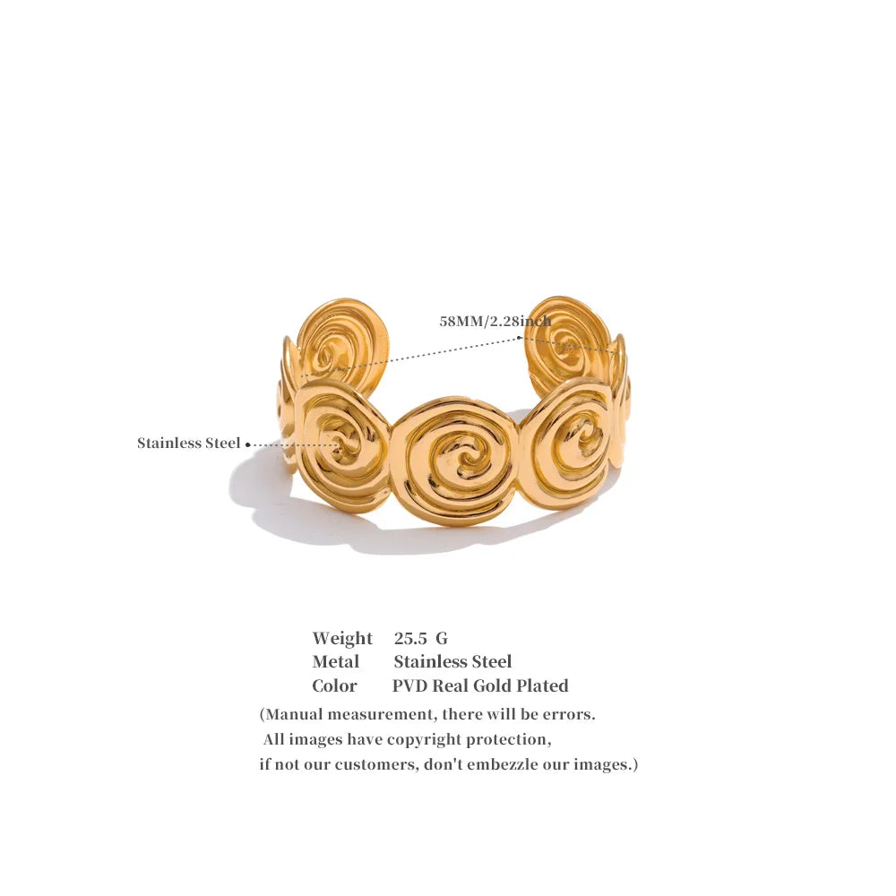 Spiral Gold Cuff Bracelet