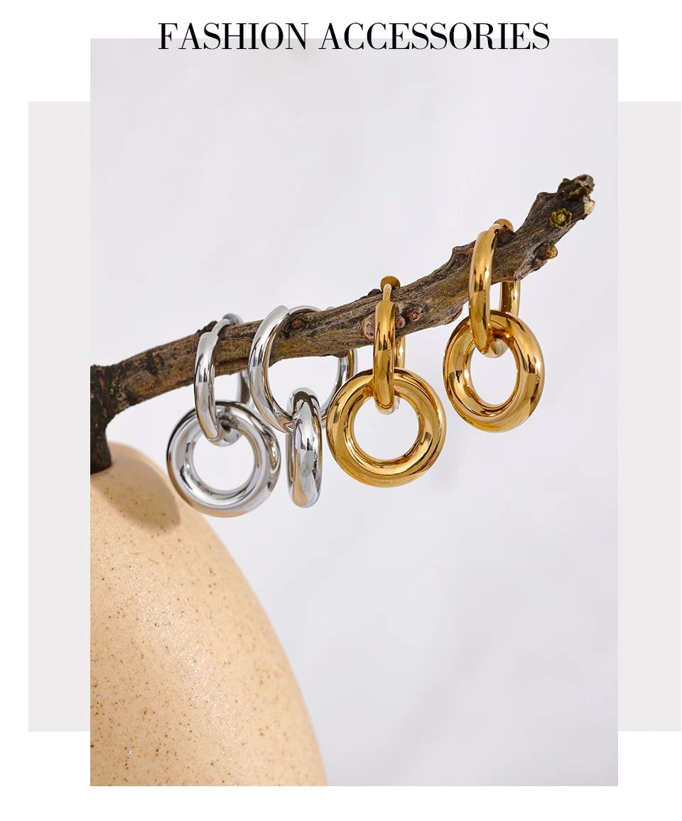 Double-Link Drop Earrings