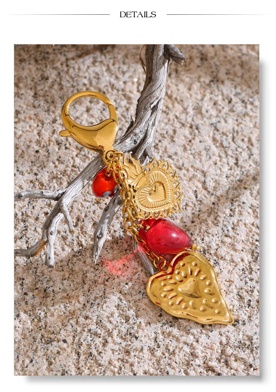 Sweet Romantic Heart Pendant Keychain