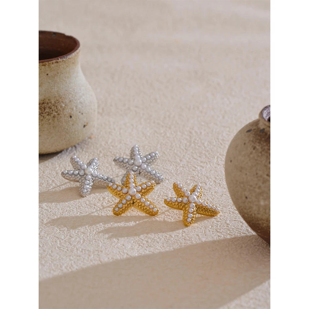 Pearl Star Earrings