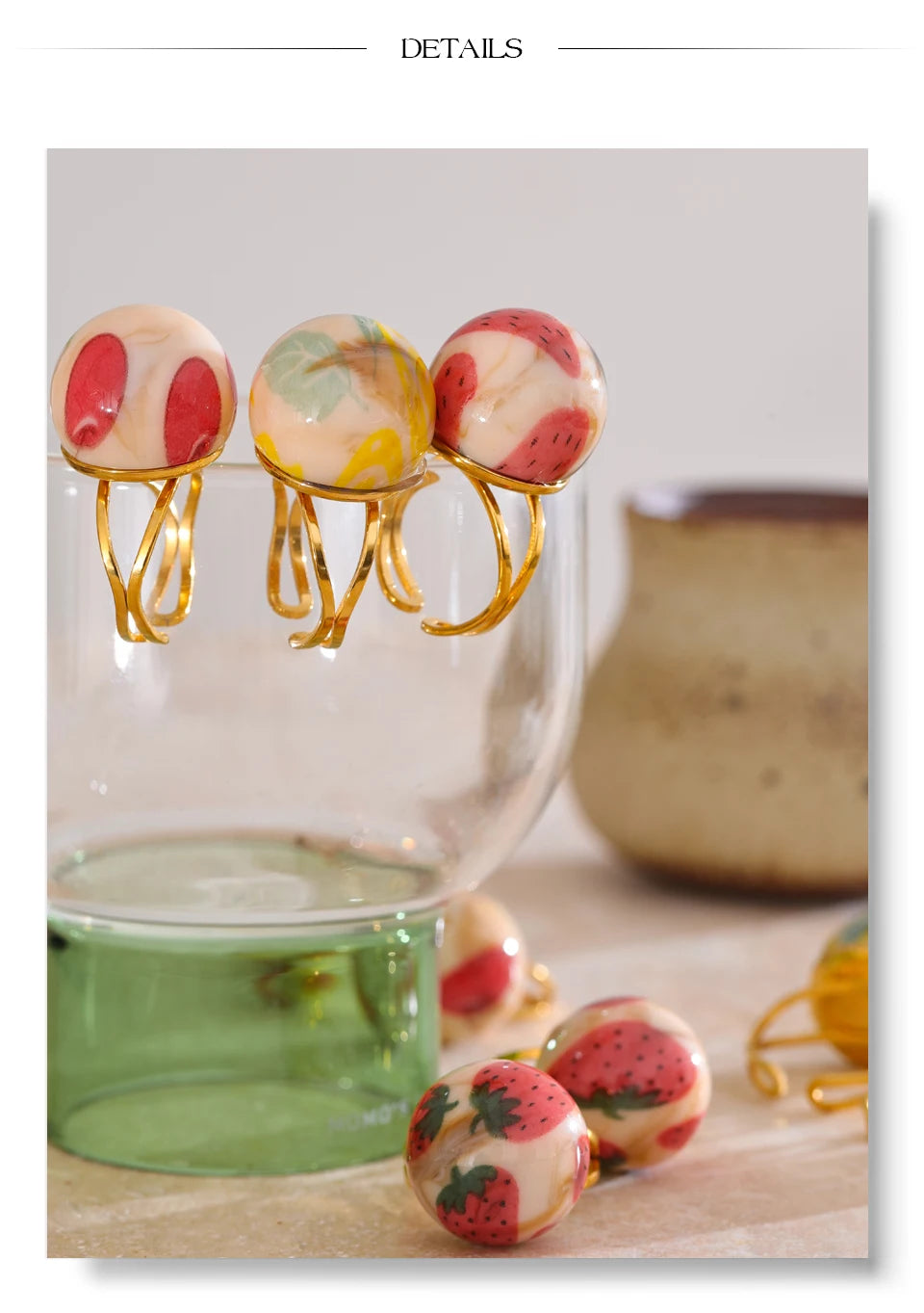 Fruity Charm Rings