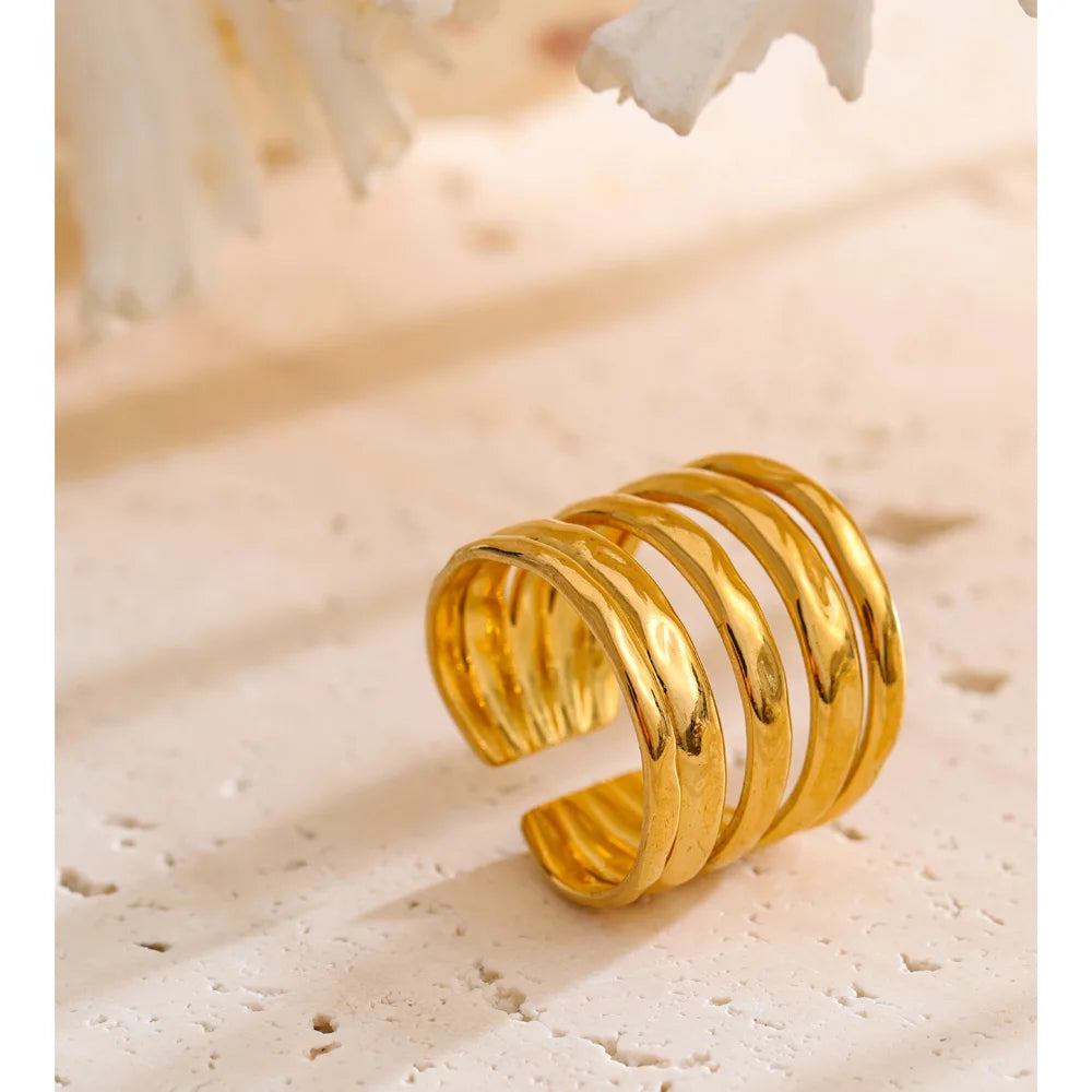 Melted Gold Ring Stack