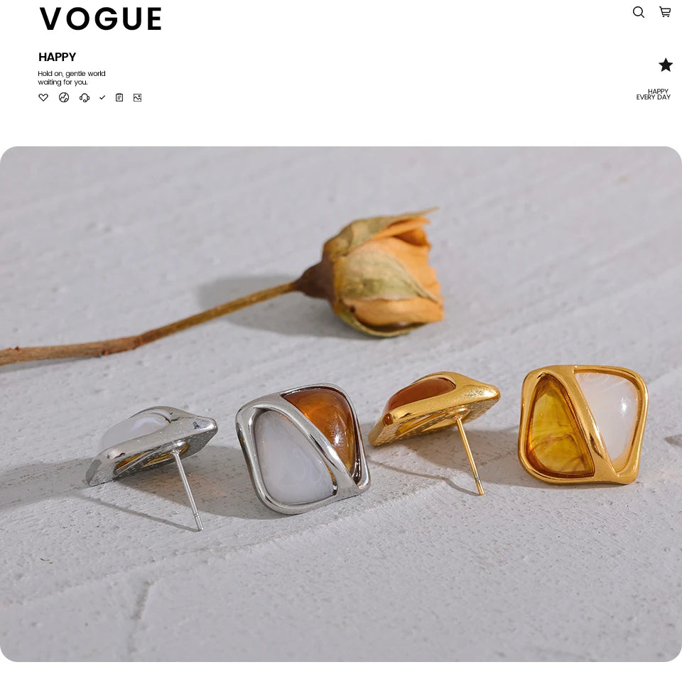 Sculptural Square Studs