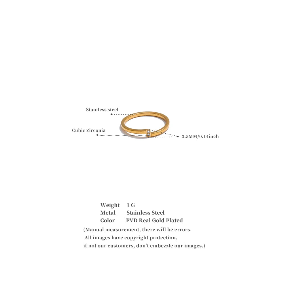 Minimal Crystal Band Ring