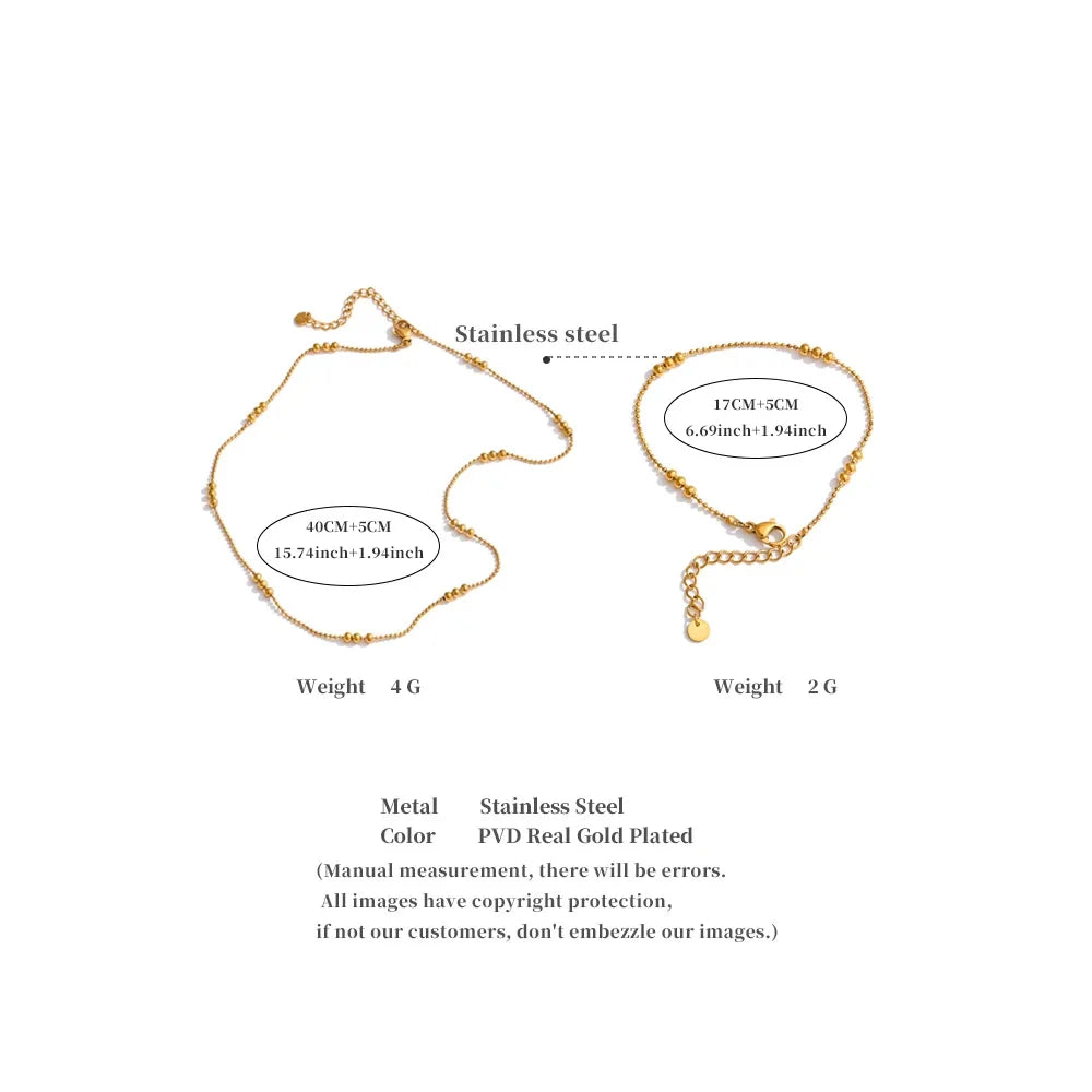 Delicate Gold Chain & Bracelet Set