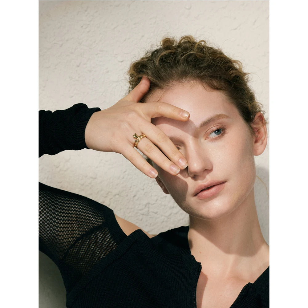 Romantic Heart Gold Ring