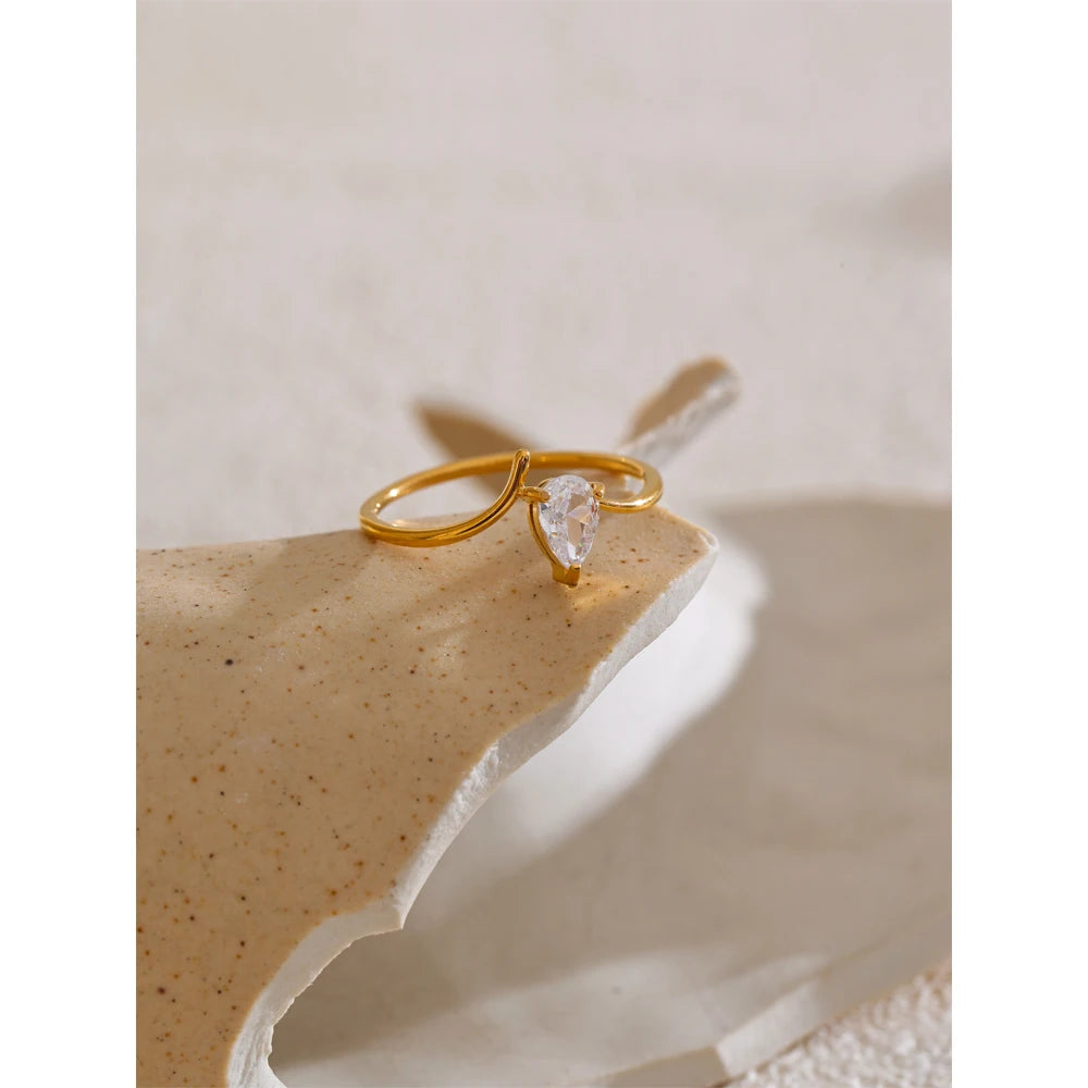 Crystal Solitaire Ring
