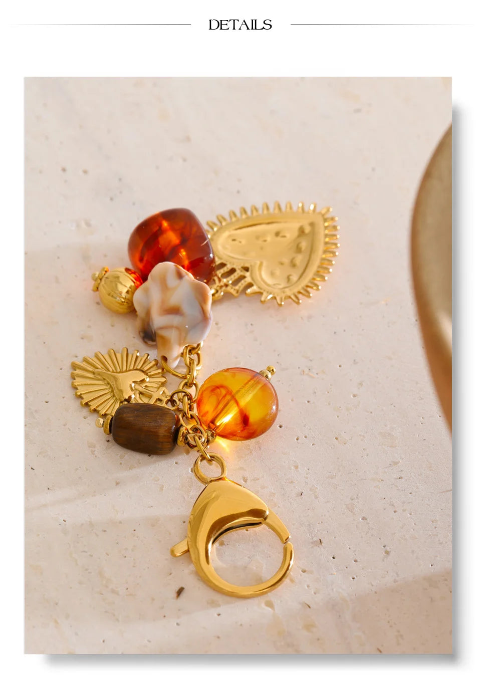 Stainless Resin Heart Chain Pendant Key Chain